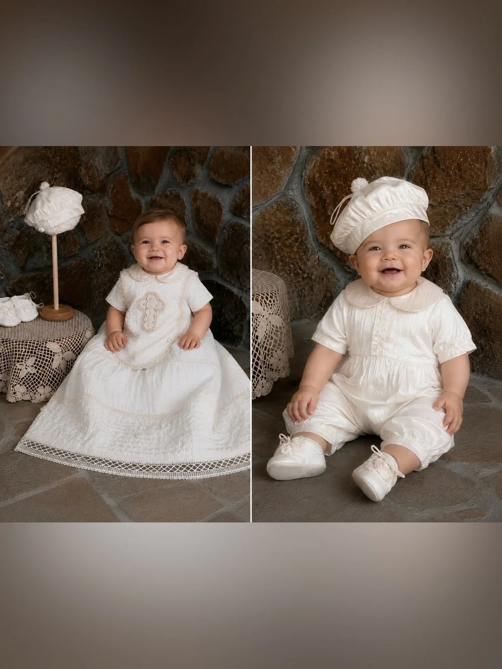 Silk Baby Boy Convertible Heirloom Gown Romper Set 12–18M Formal Linen Revival